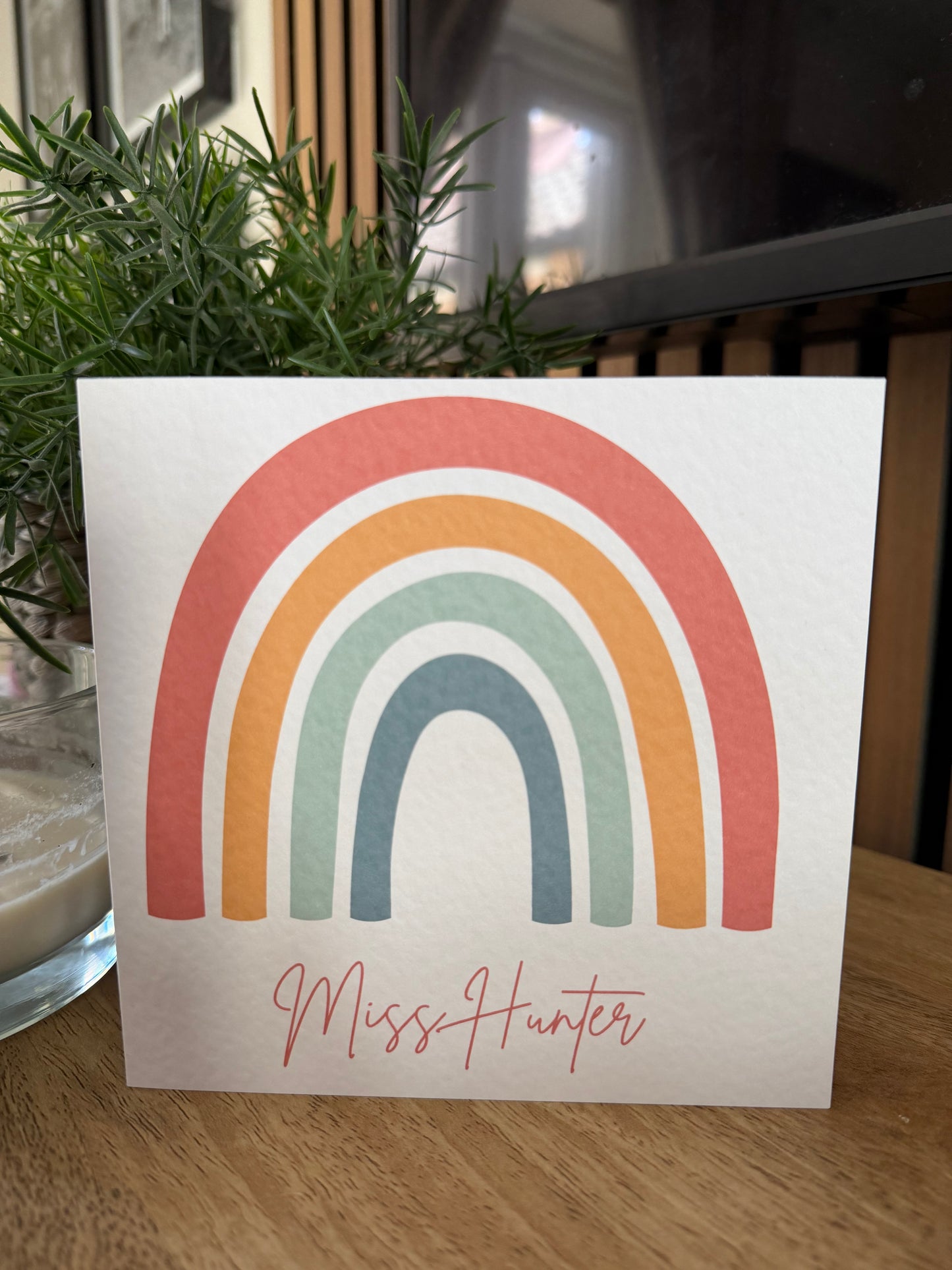 Rainbow Teacher Greetings Card