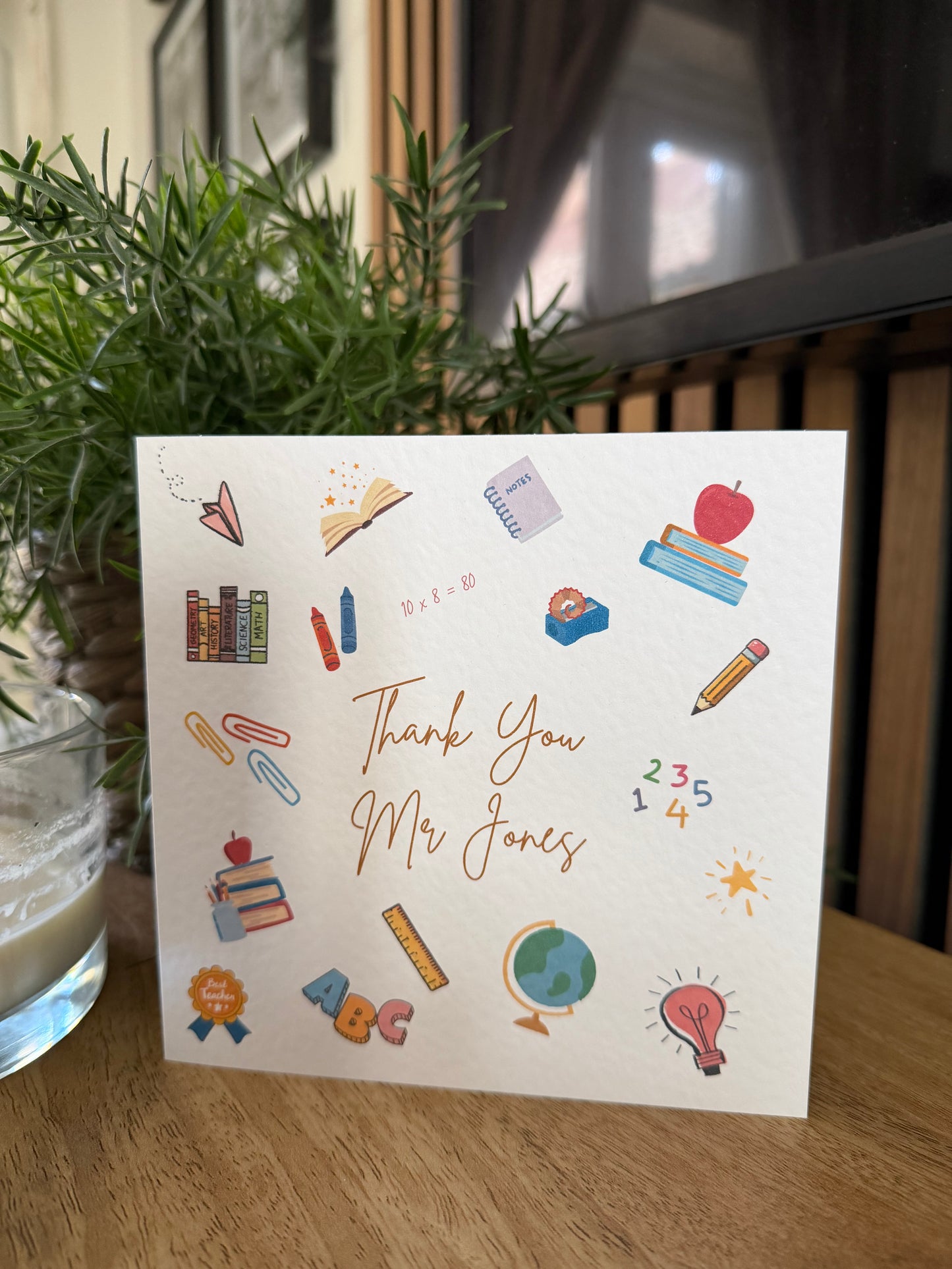 Thank You Teacher Greetings Card