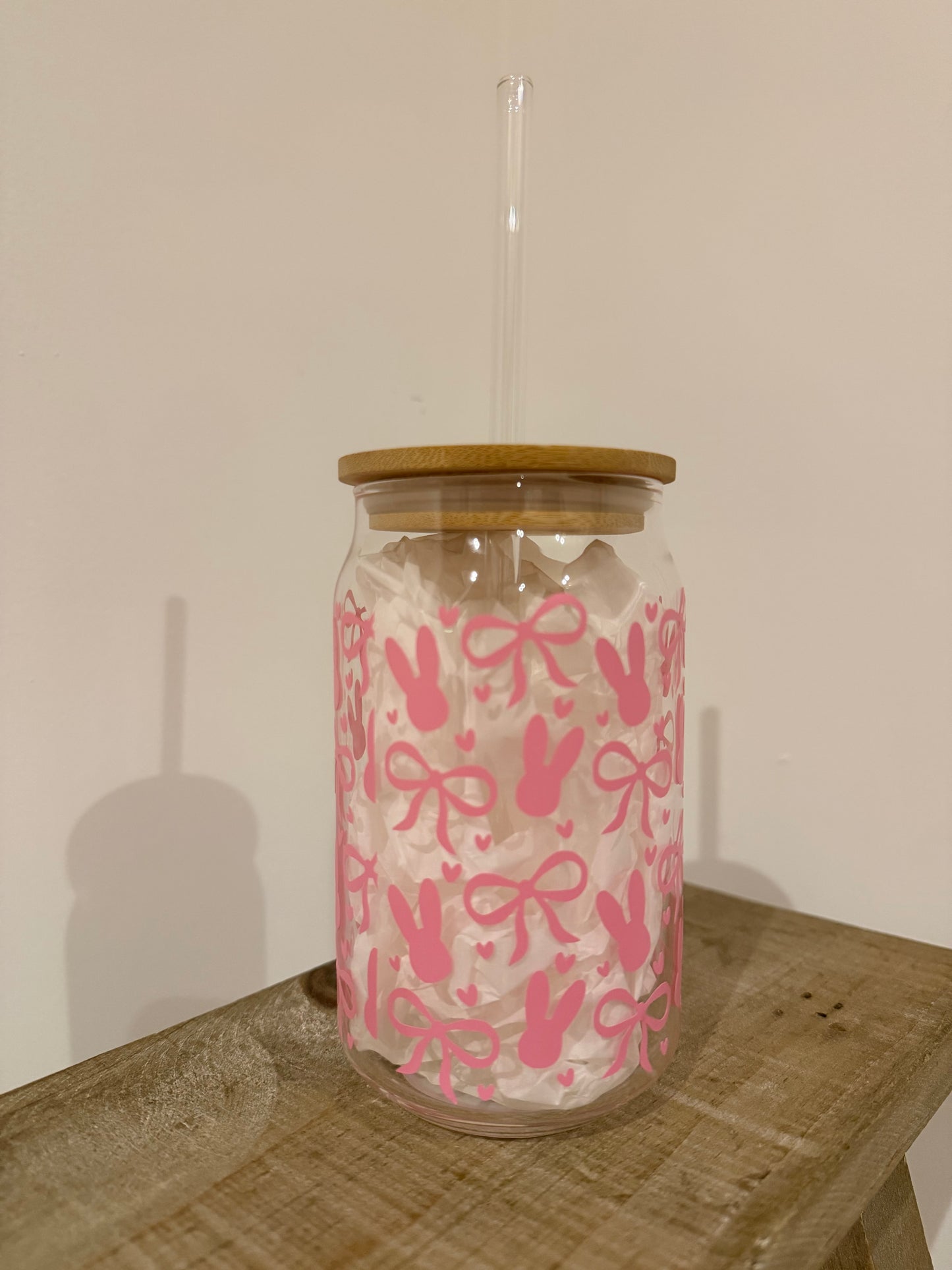 Easter Bunny Glass Tumbler