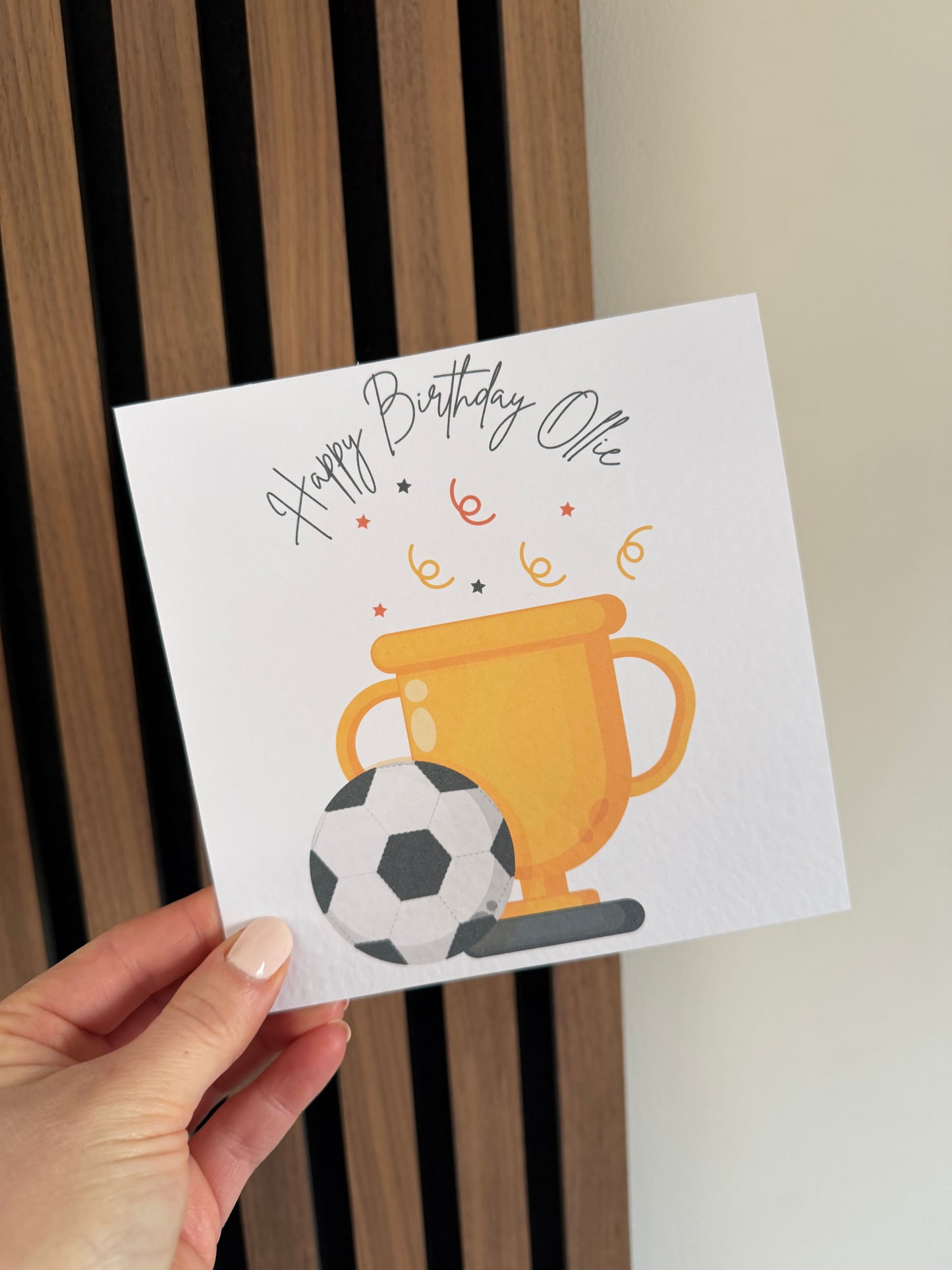 Happy Birthday Trophy Personalised Greetings Card