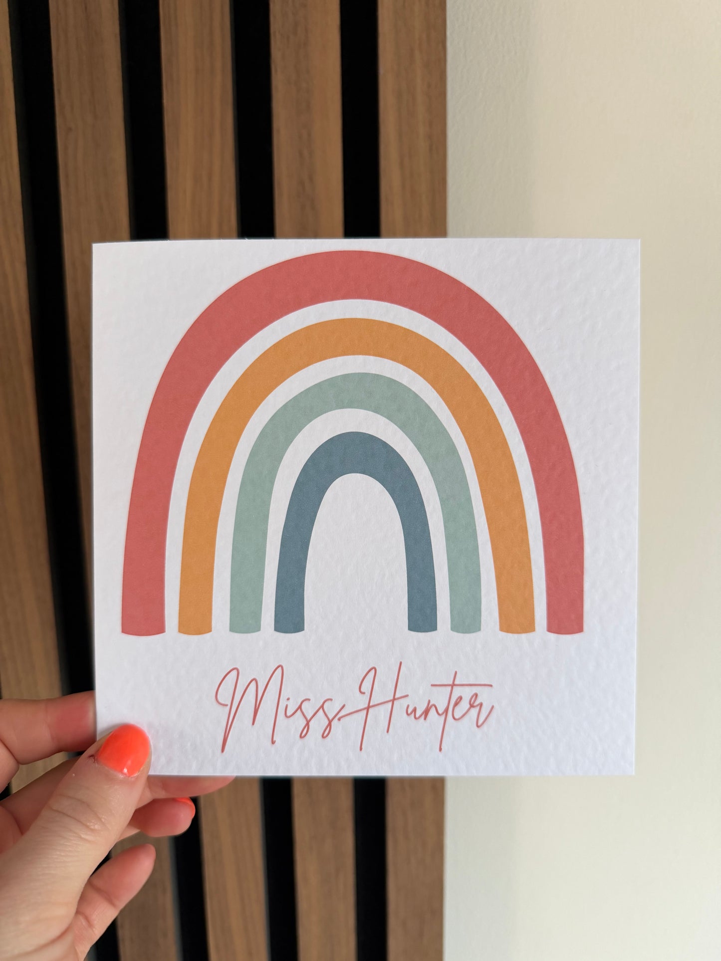 Rainbow Teacher Greetings Card