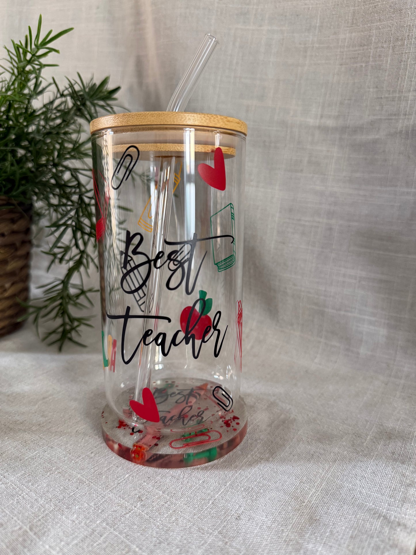Personalised Glass Teacher Tumbler