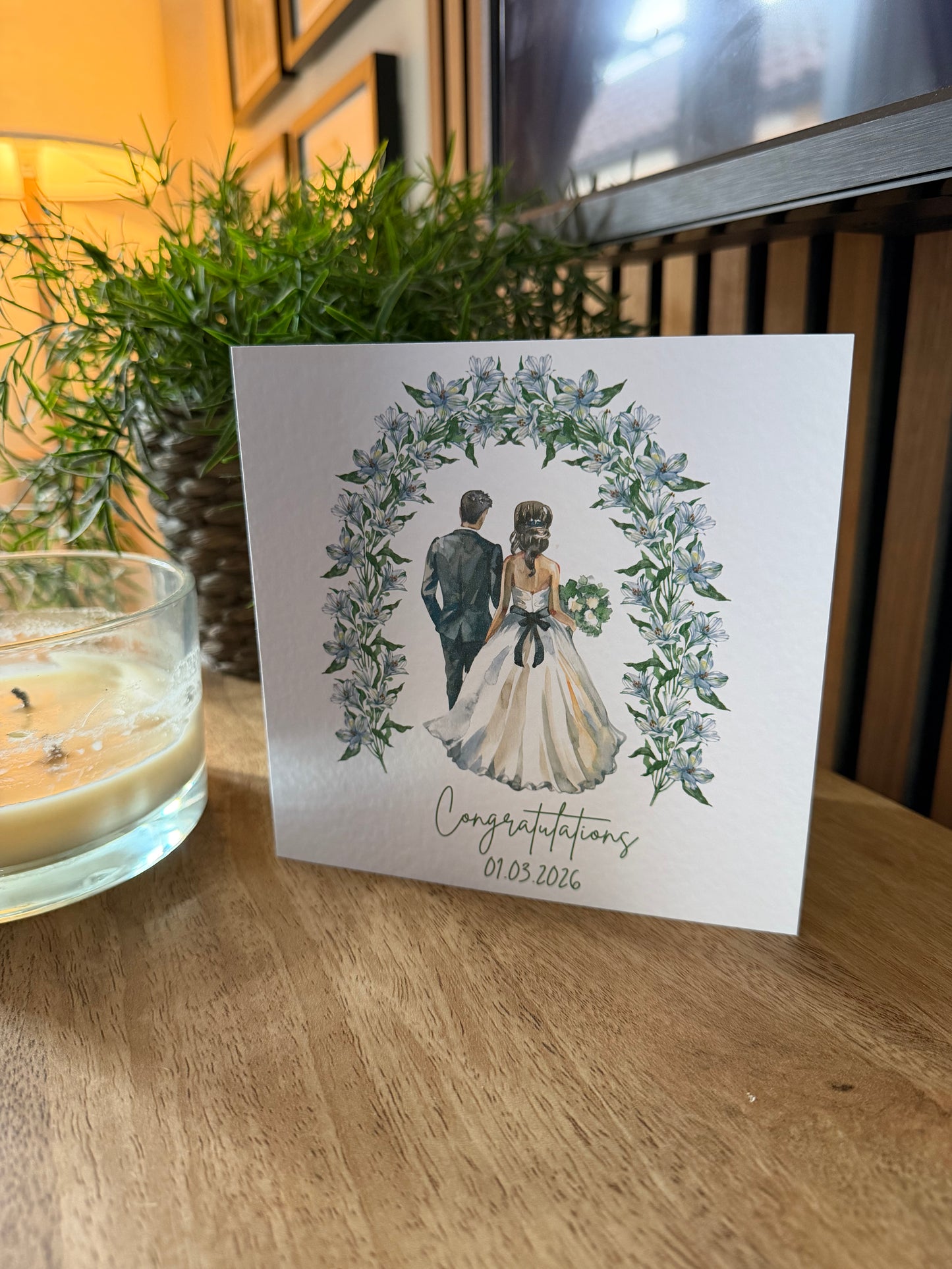Congratulations Wedding Couple Personalised Greetings Card