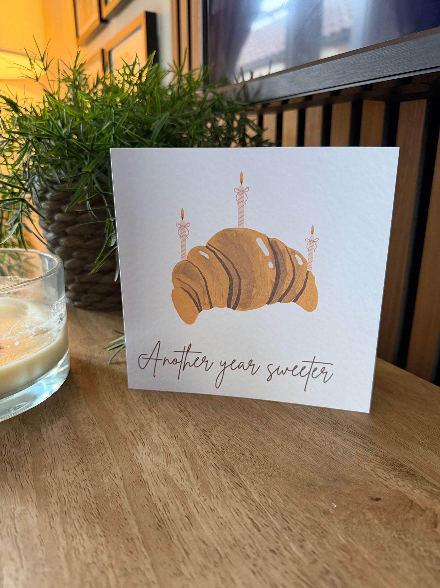 Another Year Sweeter Croissant Greetings Card