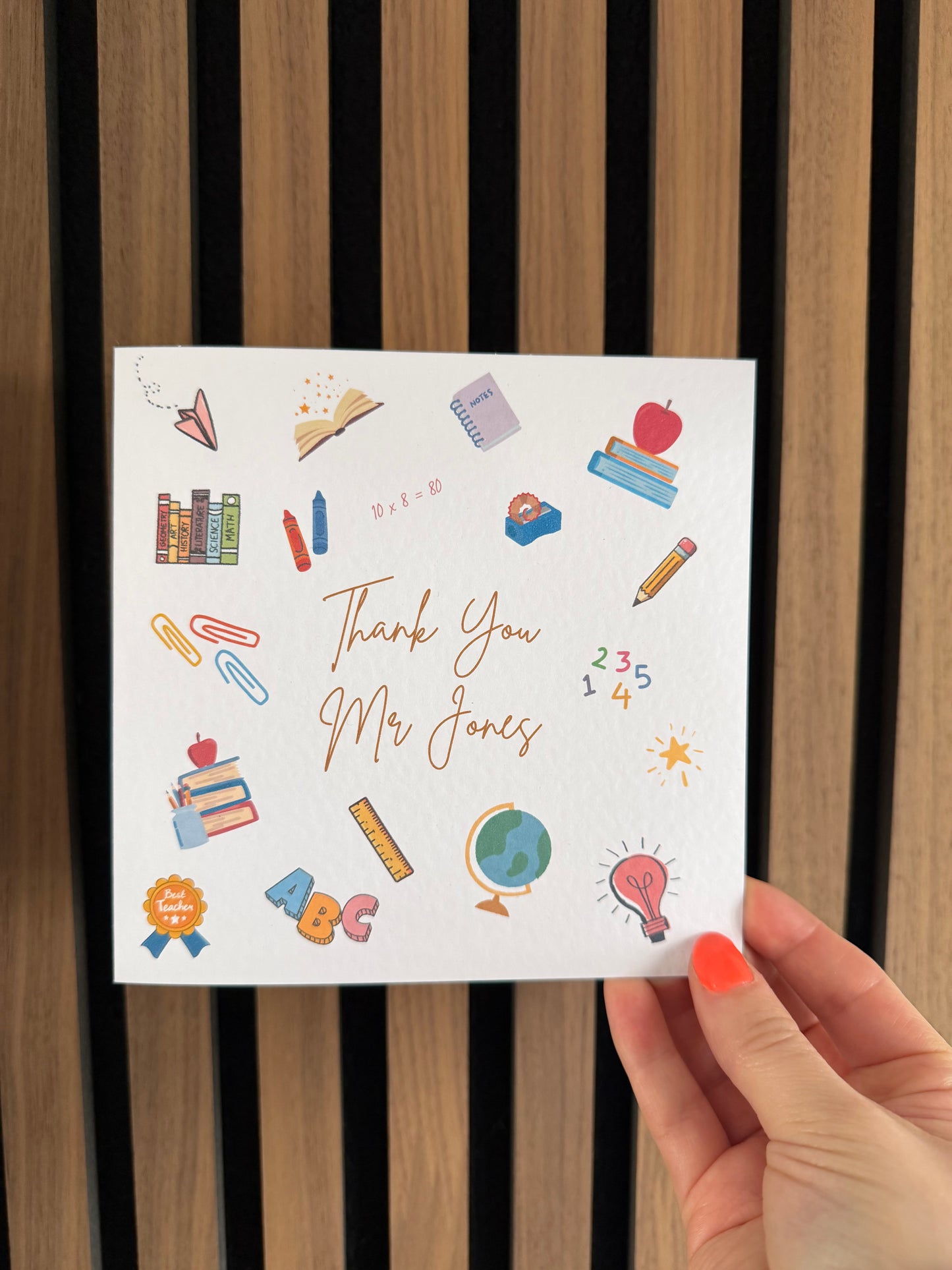 Thank You Teacher Greetings Card