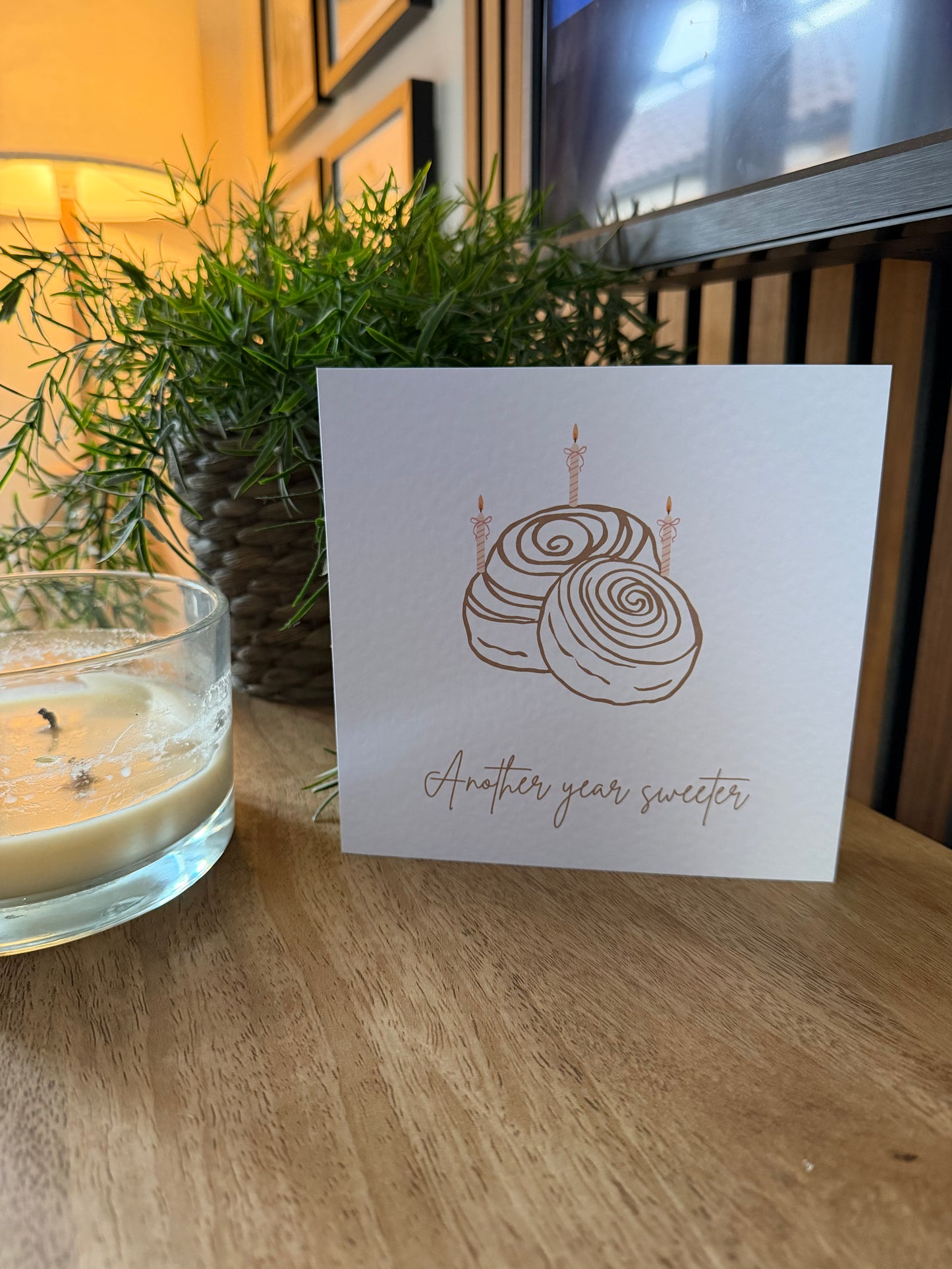 Another Year Sweeter Cinnamon Buns Greetings Card