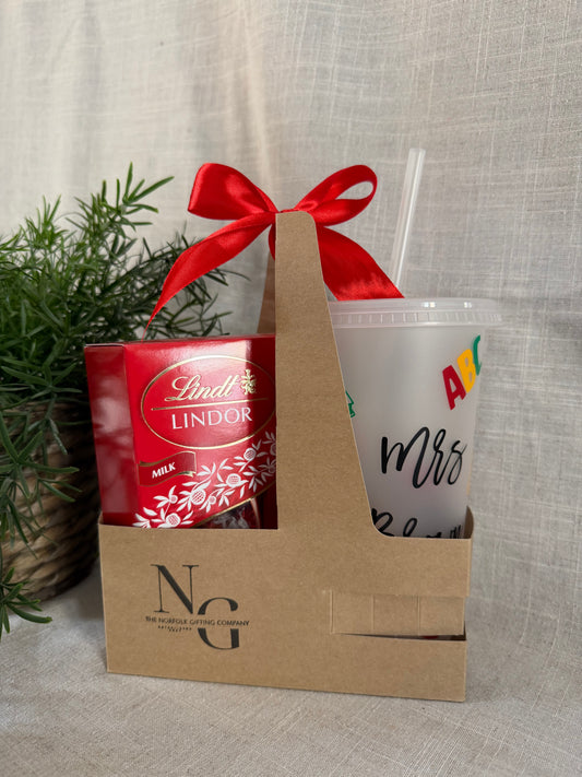 Personalised Teacher Cold Cup & Chocolate Gift Set