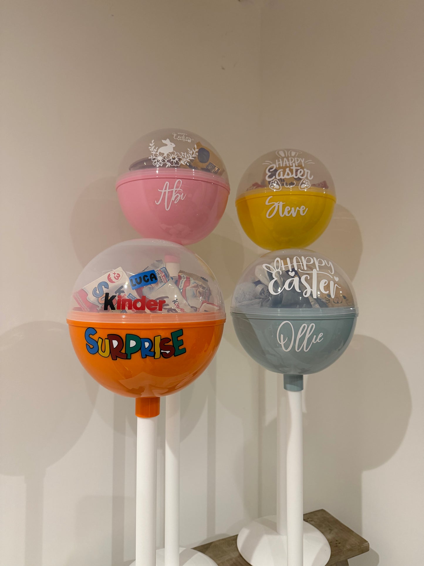 Large Personalised Fillable Easter Lollipop - No Contents Included