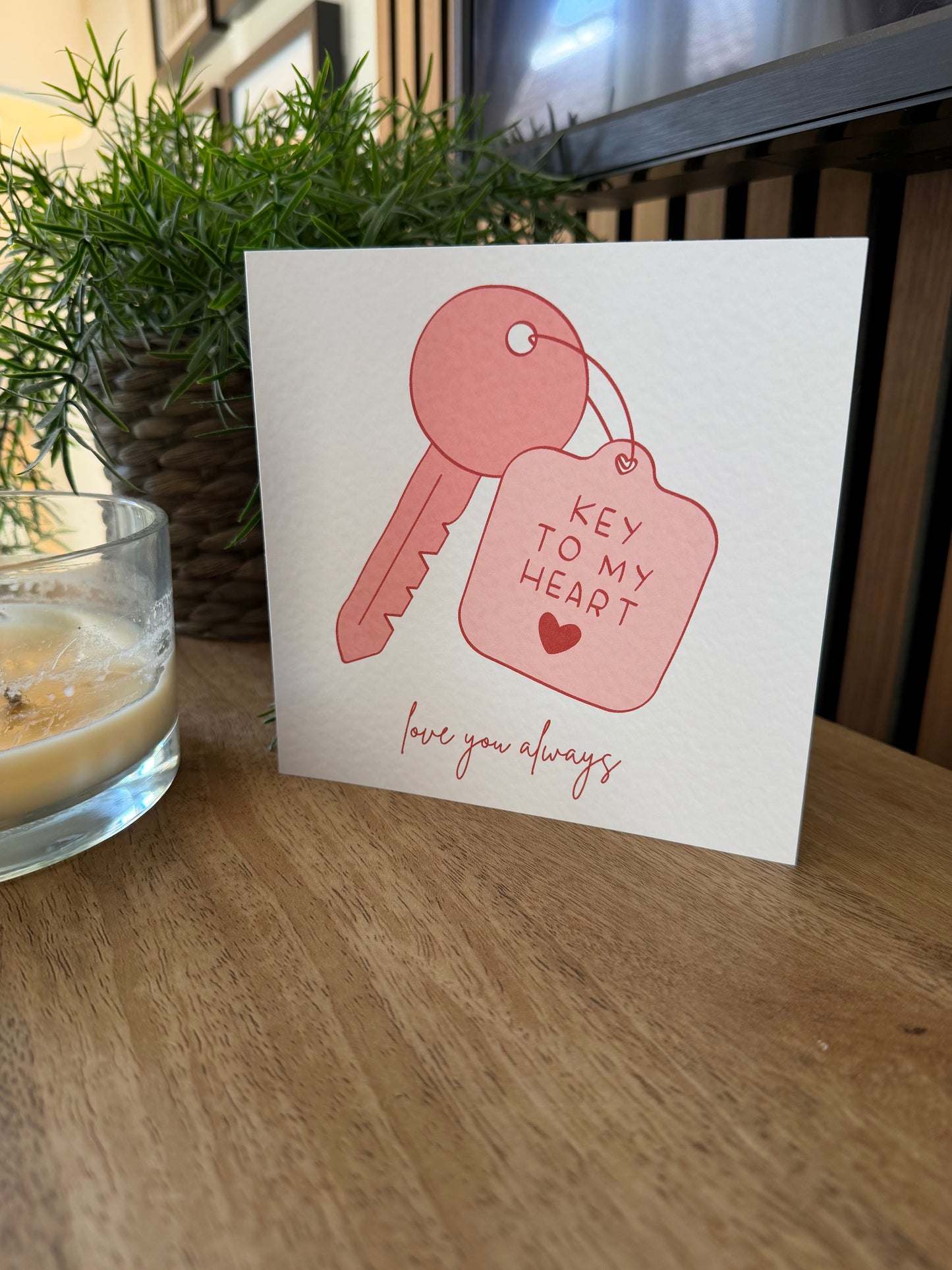 Key To My Heart Greetings Card
