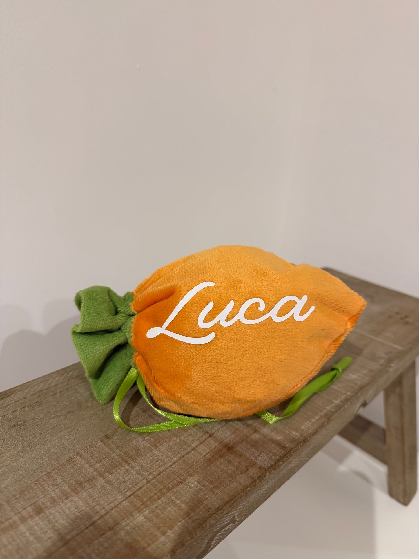 Velour Personalised Carrot Pouch