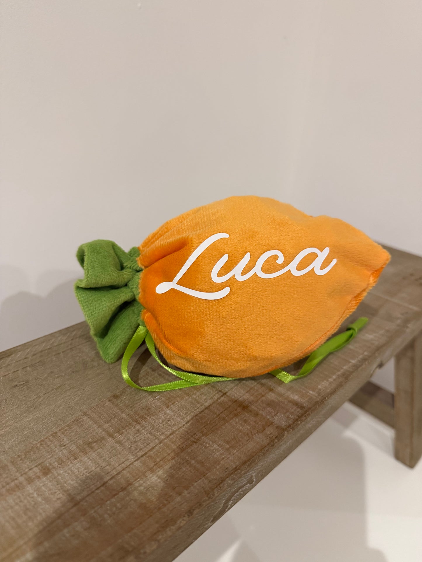 Velour Personalised Carrot Pouch