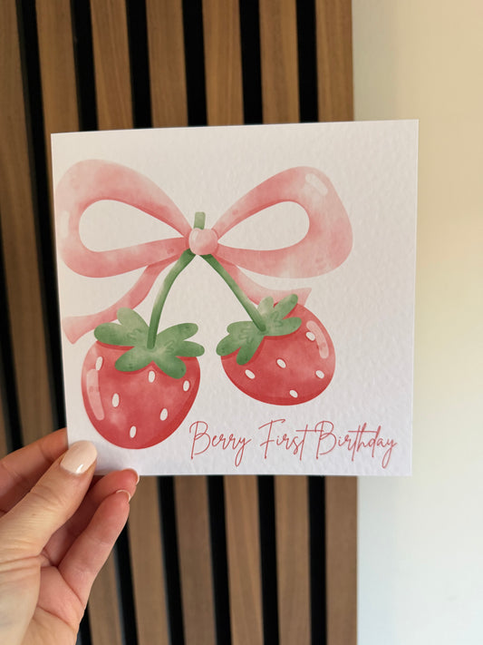 Berry First Birthday Greetings Card