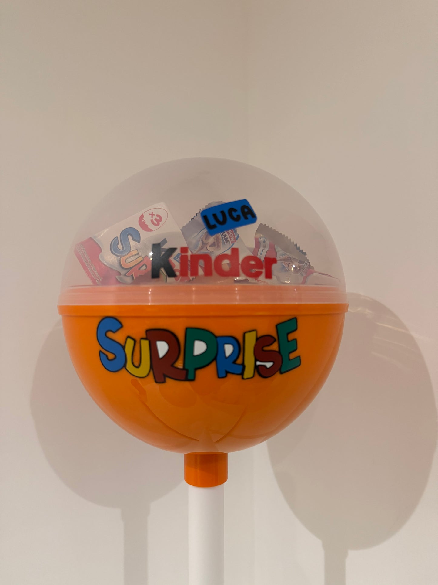 Large Personalised Kinder Fillable Easter Lollipop - No Contents Included