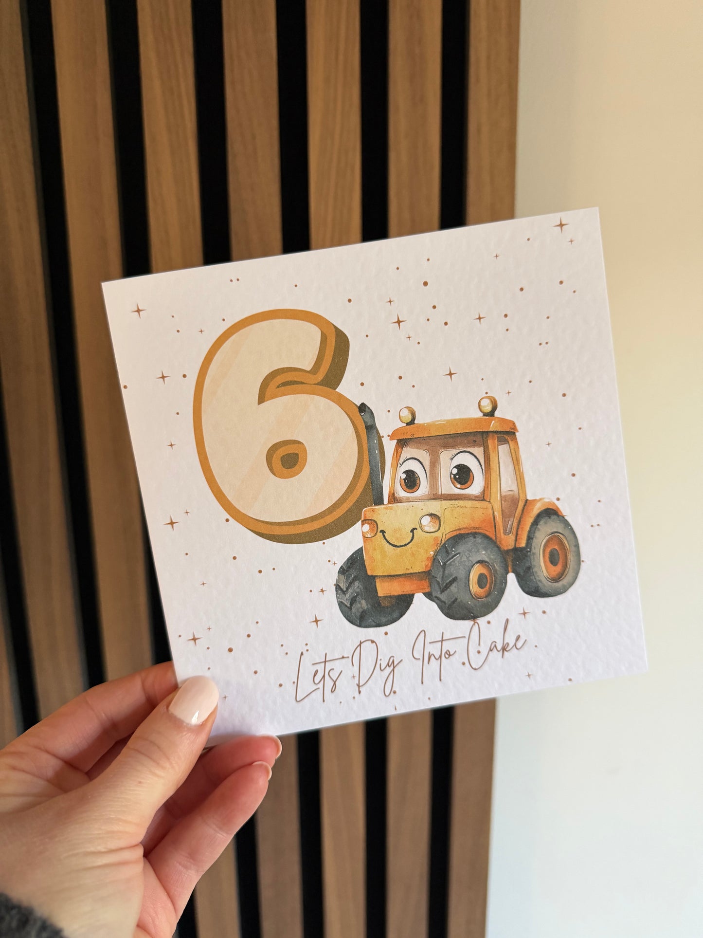 Lets Dig Into Cake Personalised Greetings Card