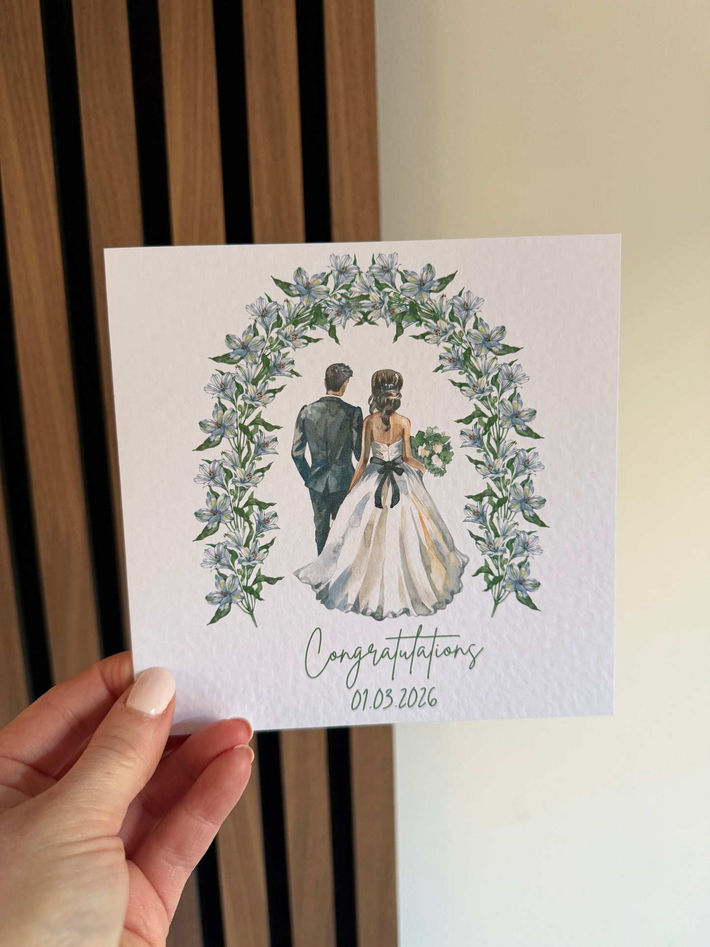 Congratulations Wedding Couple Personalised Greetings Card
