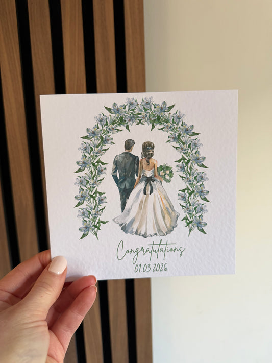 Congratulations Wedding Couple Personalised Greetings Card