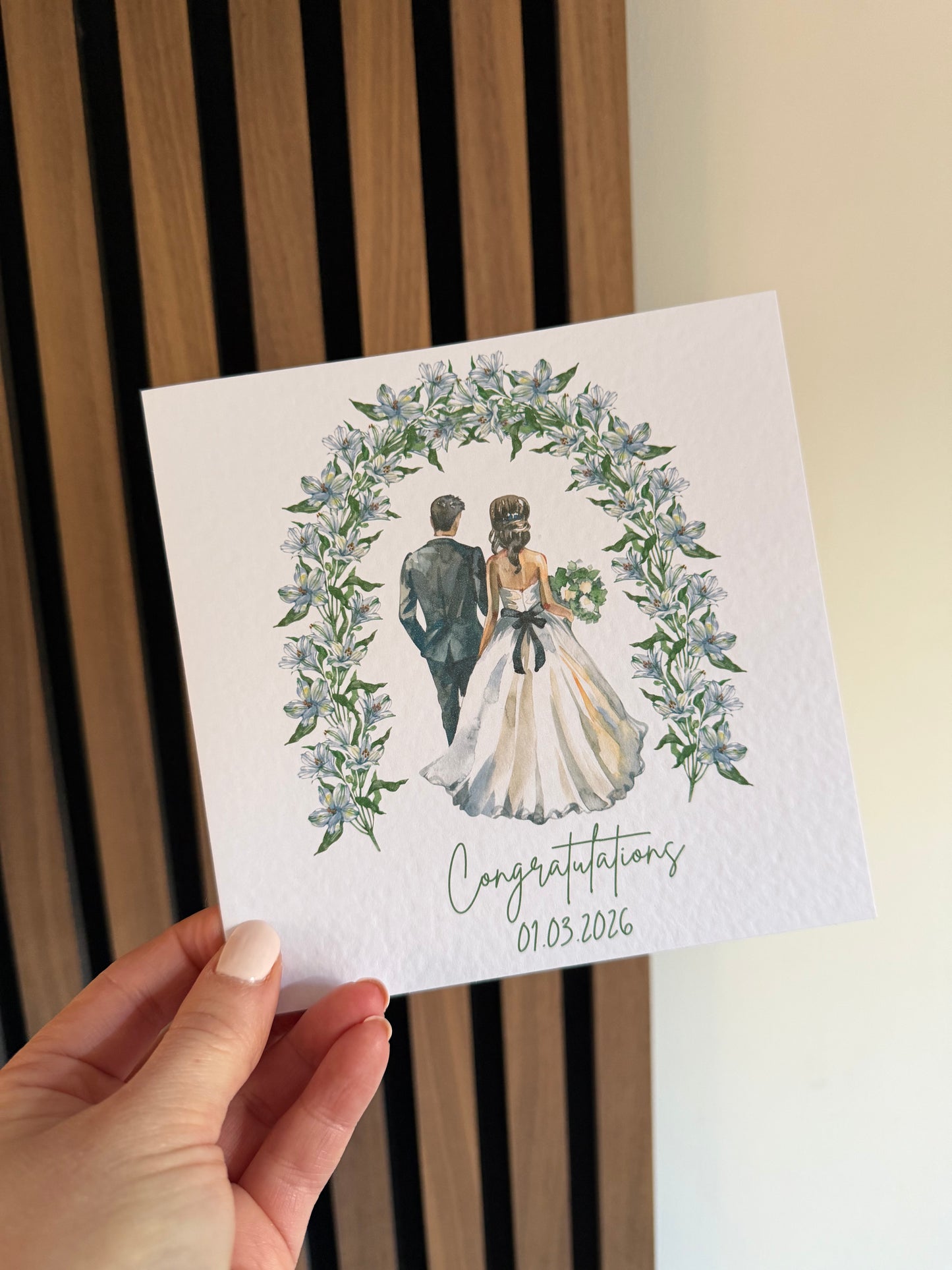 Congratulations Wedding Couple Personalised Greetings Card