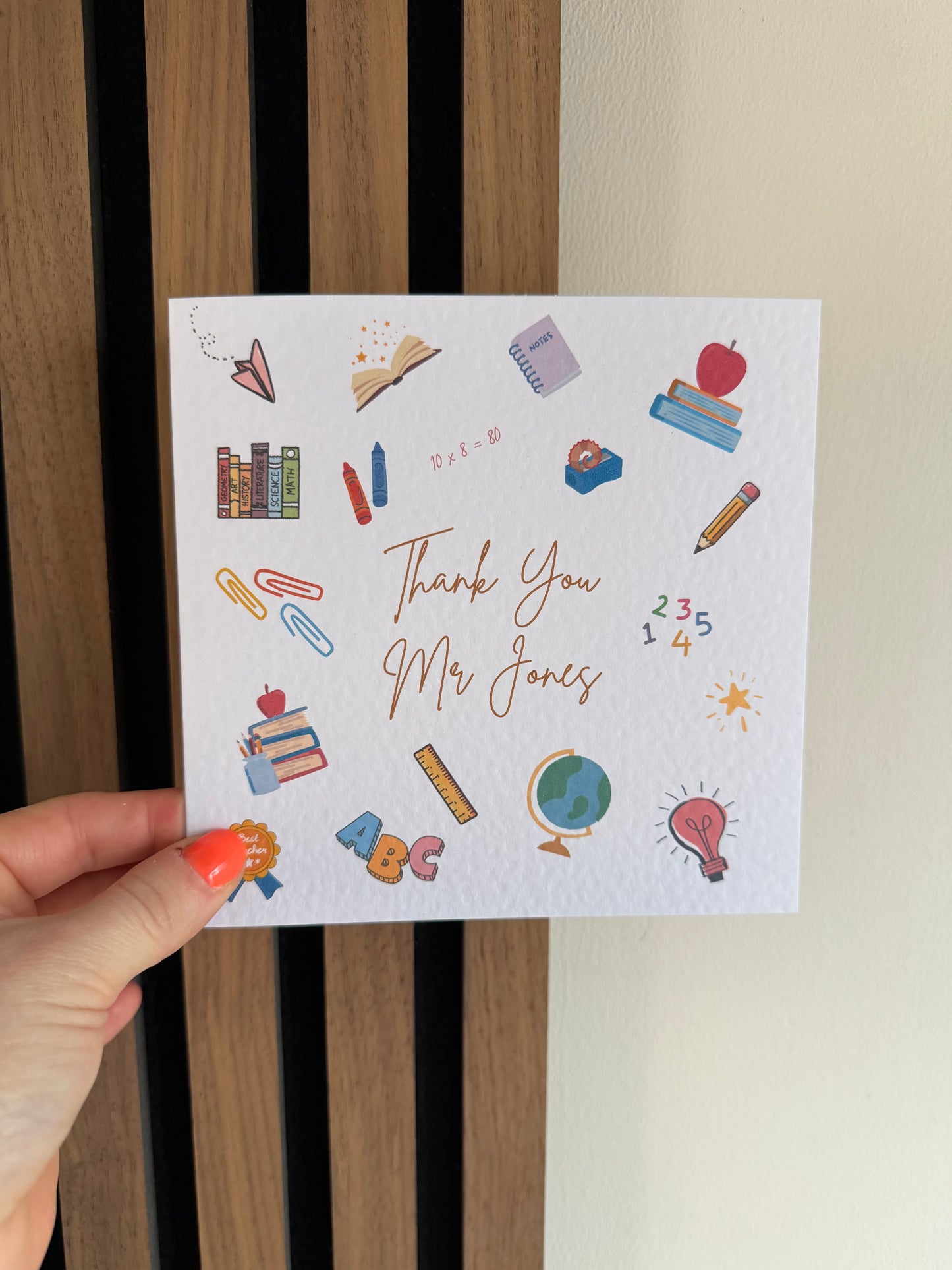 Thank You Teacher Greetings Card