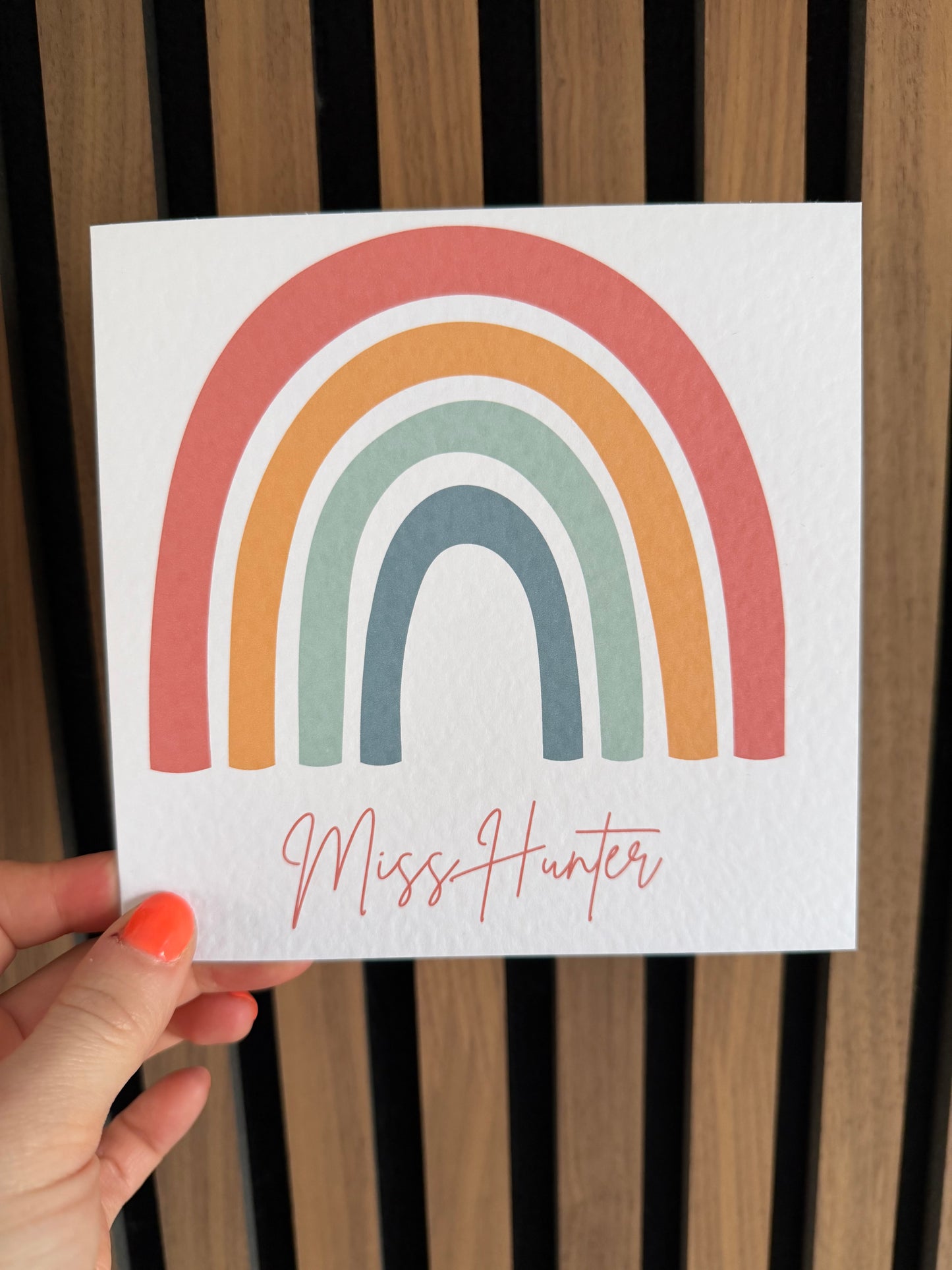 Rainbow Teacher Greetings Card