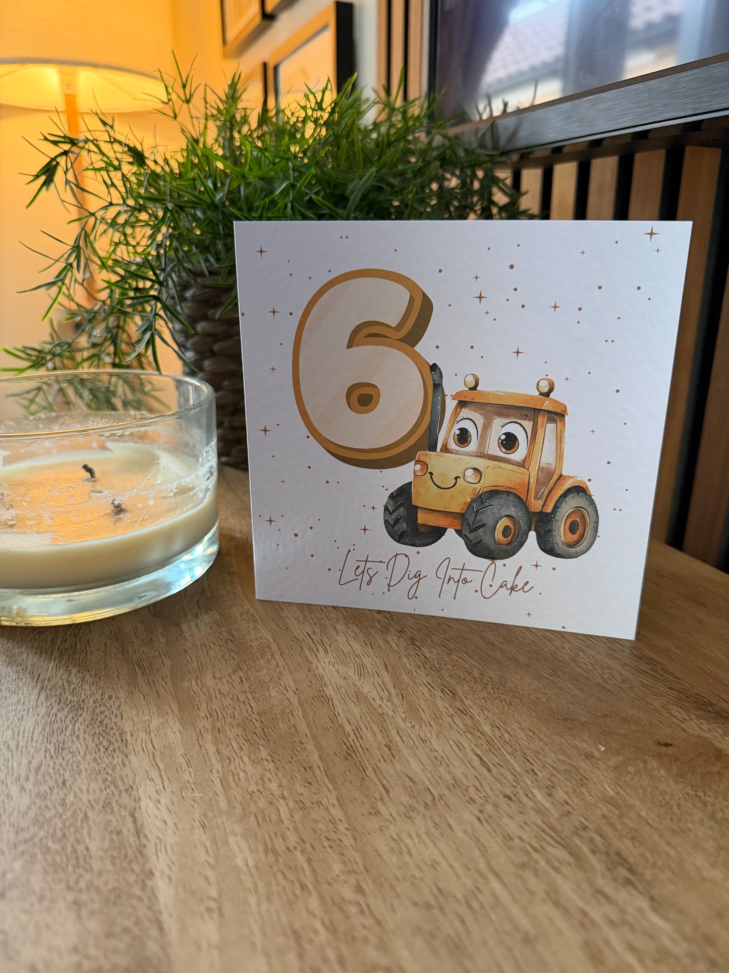 Lets Dig Into Cake Personalised Greetings Card