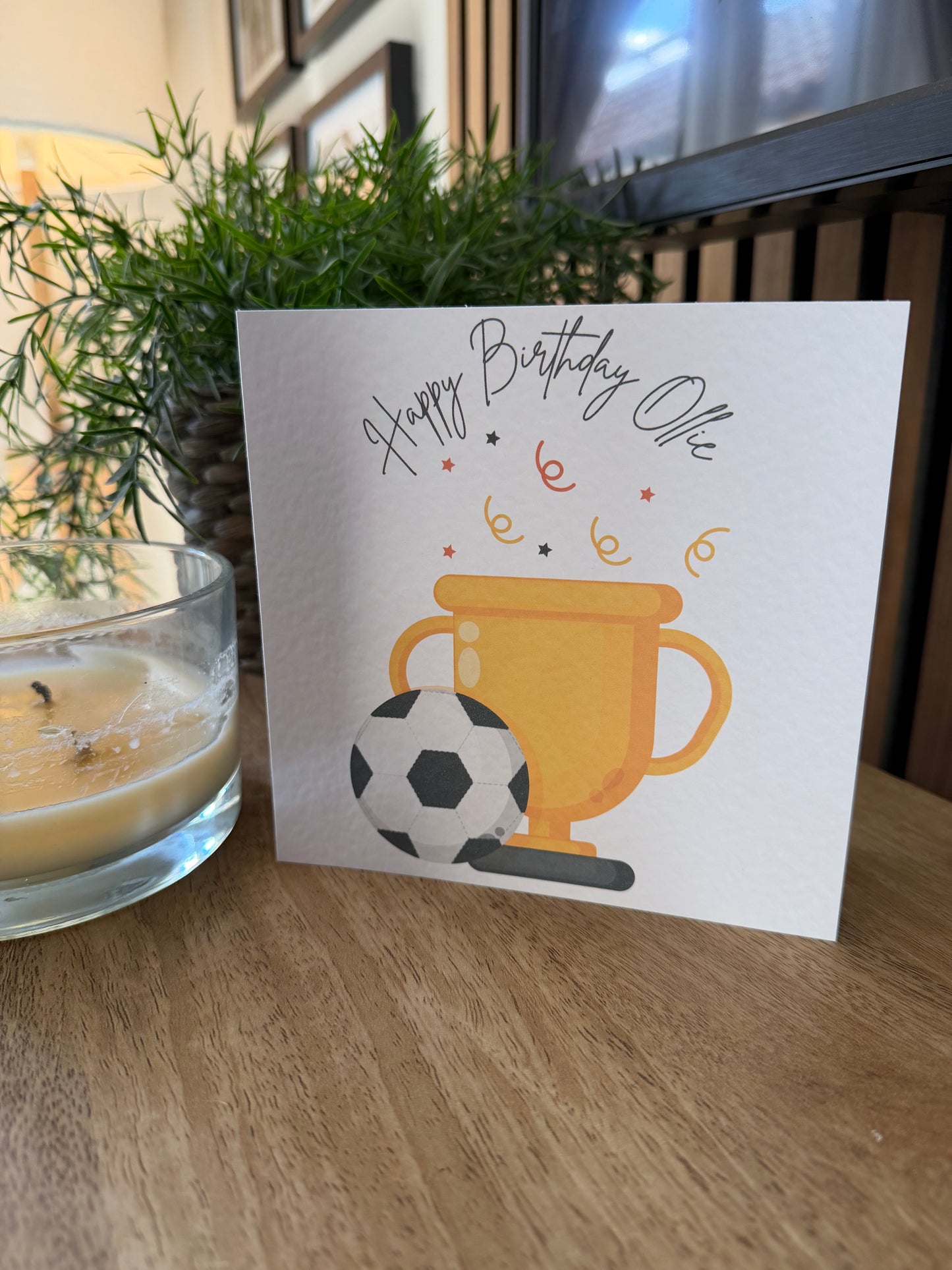 Happy Birthday Trophy Personalised Greetings Card