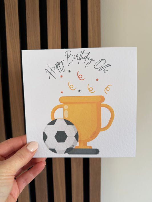 Happy Birthday Trophy Personalised Greetings Card