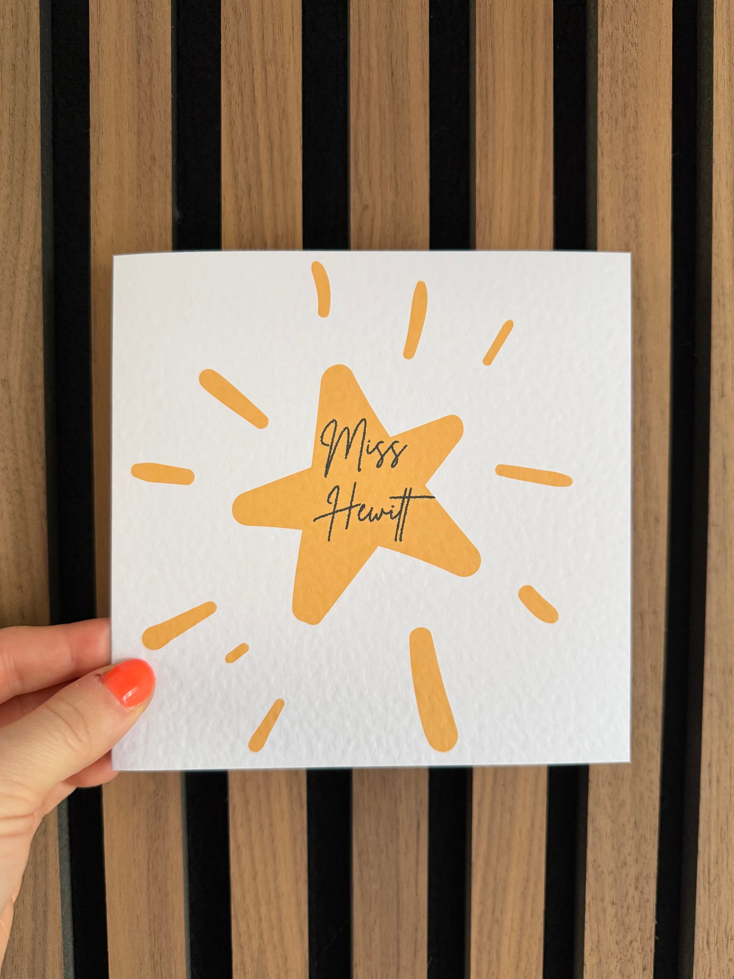 Star Greetings Teacher Card