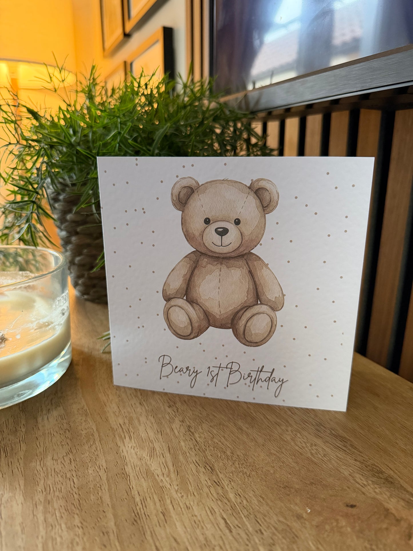 Beary First Birthday Greetings Card