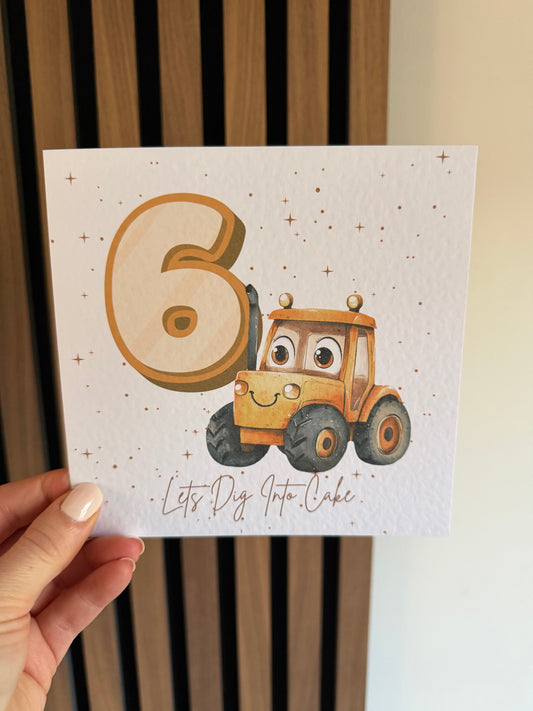 Lets Dig Into Cake Personalised Greetings Card